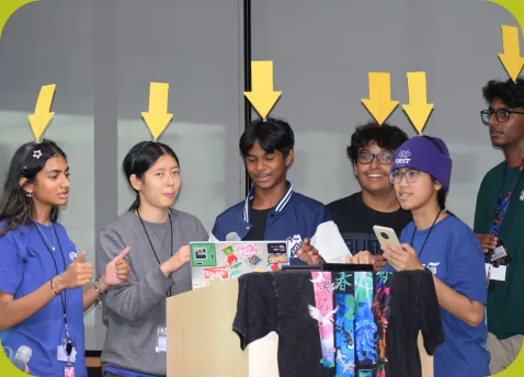 Organizers standing together at an event